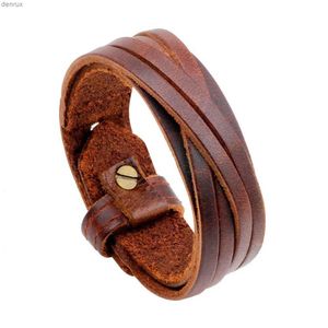 Andra armband kirykle manliga ko läder armband cyklist smycken mens armband retro armband armband man smycken legering spänne justerablel240415