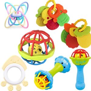 Bebek el kavrama top çıngıraklar fitness yumuşak kauçuk balık ipi teether bebek 01 yaşında eğitim oyuncakları 240407