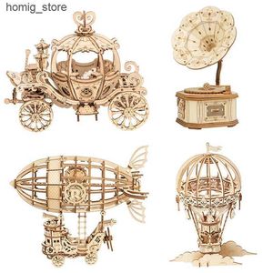3D Puzzles Robotime 3D Wooden Puzzle Games Assembly Model Kits Toys for Kids Girl Girl Birthday Gift Y240415 Y240415