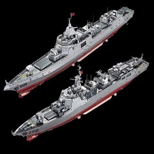 3D Puzzles IRON STAR 3D Metal Puzzle 055 Destroyer 052D Guided Misslle Destroyer DIY Laser Cutting Jigsaw Toys for Adult Y240415