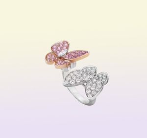 Fashion Crystal Butterfly Rings for Women Girls Original Stackable Anello impilabile Coppia Famiglia Family Party Jewelry296B3059629