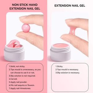 2024 15 ml Hard Jelly Extension Nail Gel Gel Polish French Nails Naken Pink White Clear Fiber Glass Gum för manikyr Förlängning för fransk manikyr