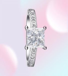 Peacock Star 925 Sterling Silver Wedding Anniversary Engagement Ring 15 Ct Princess Cut Jewelry CFR8009 Y072331582131320237