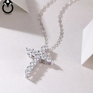 MOISSANITE JEINDY Cross Cross Style Link S925 Srebrny naszyjnik Hip Hop Naszyjnik dla kobiety mężczyzna