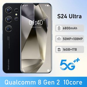 S24 Ultra Universal mobiltelefon 7,3-tums stor skärm 13 miljoner pixlar Android Gaming Phone 3+128G Smartphone stöder språkbyte fingeravtryck ansikte