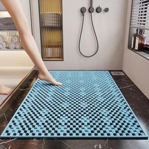 Bath Mats TPE Bathroom Mat Anti Slip Bathmat Household Toilet Shower Foot Fall Hollow Waterproof Floor