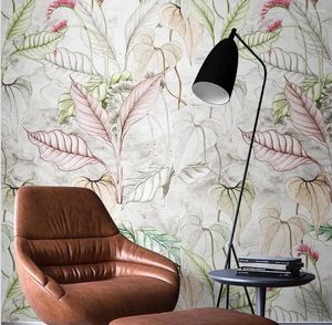Wallpapers Custom Wallpaper TV Background Mural For Living Room Sofa Vintage Leaves Wall Paper Home Decor 3D House Decoration