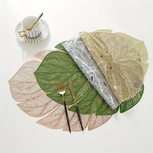 Table Mats 1Pcs Green Leaf Shaped Meal Mat Suitable For Dining Set Of Metal Plastic Wedding Annu