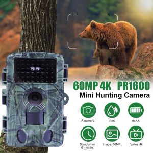 Система на открытом воздухе Wi -Fi Hunting Trail Camera 60MP 4K Инфракрасное ночное зрение Активированное безопасное камеру Водонепроницаемые