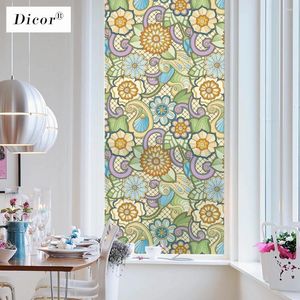 Window Stickers 2024 2M Static Sticker Flowers Glass Film Privacy For Home Decor Decorative Stained BLT2238