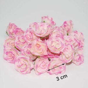 Kwiaty dekoracyjne 50pcs 3 cm symulacja misia piana róże walentynki