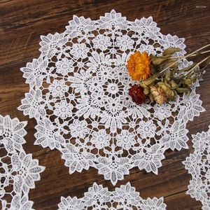 Table Mats Wedding Doily Round Shape Coasters Cotton Napkin For Kitchen Embroidery Cloth