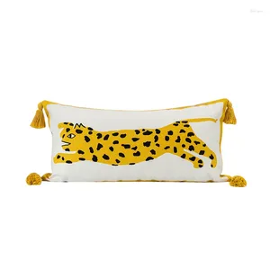 Pillow Golden Leopard Print Cover For Couch Outdoor Case Bedding Studio Lumbar Coussin Sofa Chair Room Decorating