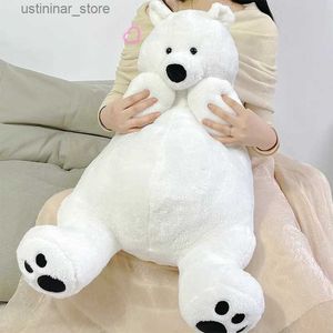 Animais de pelúcia de pelúcia 40/60cm Kawaii Polar Bear Toys Reched Fluffy Animals Dolls Dolls Cuddly Bear