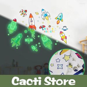 Fensteraufkleber Cacti Store Stern Nacht Licht Wandaufkleber luminöser 3D -Cartoon Kinder Schlafzimmer Decke Home Deco