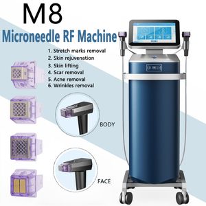 Equipment RF Fractional Microneedle Machine Face Lift Wrinkle Removal Acne Treatment Microneedling Remove Stretch Marks Skin Tighten Machines 2 Handles