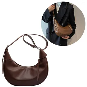 Hobo Women Fashion Sling Bag Adjustable Strap PU Leather Stylish Crossbody Casual Half Moon Messenger Solid Color Travel Bags