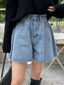 SyiWidii Jean Shorts Kobiety Letni lato w otwórcy w lupgy szerokie nogi krótkie dżinsy swobodny styl koreański Y2K Denim 240415