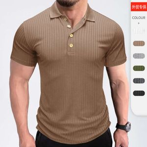 Summer Men Sports American Polo Gömlek, Erkekler Düz Renkli Kavacı Kısa Kollu T-Shirt