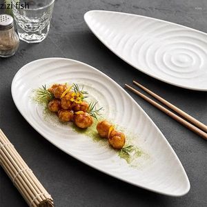 Tallrikar Pure White Oregelbundet keramisk middagsplatta Restaurang Stek dessert sushi sallad special bordsartiklar