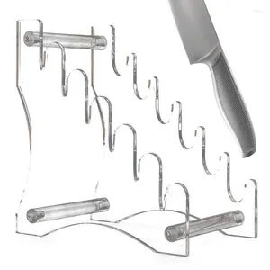 Kitchen Storage Acrilic Knives Stand Multilayer Pocket Organizzatore Disponibile Porta portapacchi per Hold 6 Strumento staccabile
