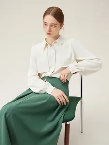 Kadın bluzları fsle rüzgarlık tarzı tasarım duyu gömleği bahar için 2024 gidip resmi durum bej üst 24fs11353