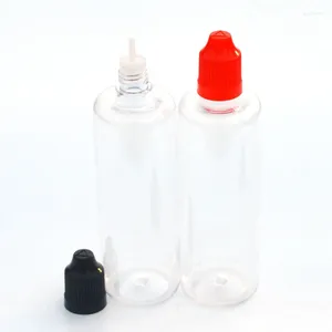 Garrafas de armazenamento 100pcs 100ml Clear Hard Pet Bottle Grootper plástico com tampa à prova de criança 100cc Voal de agulha líquida vazia