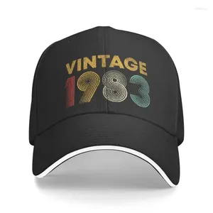 Caps de bola Vintage personalizada 1983 Cap de beisebol para homens Mulheres respiráveis 39 anos no 39º aniversário Papai Hat Outdoor