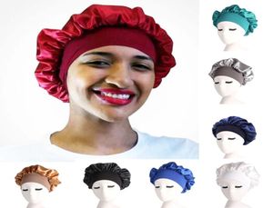 Gece uyku şapka saç bakım kapağı kadın kadınlar durags tasarımcı şapkaları durag moda saten kaput ipek başı sarma saç dökülmesi kapakları ev plot7081752