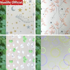 Window Stickers Variety Of Color Cartoon Pattern Plant Flower Opaque Glass Film Bathroom Living Room Kids Bedroom Self-adhesive