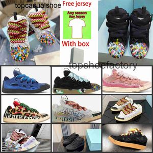 Lavines LanvinLities Curb Mesh Designer Men skor start sneakers kvinnor laceup sneaker präglade läder sneakers kalvskinn gummi nappa sko skicka utsökta tröjor r