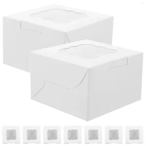 Take Out Containers 50 Pcs Small Cake Boxes Donut Container Treat With Window Cookie Gift Bulk Biscuit