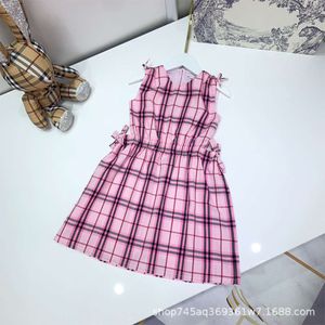 Girl's Casual Spring Summer Girls 'Plaid Middle School Children's Bow Bow Spódnica Brytyjska sukienka Brytyjska