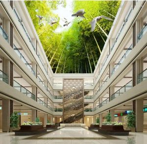 Обои 3D красивые бамбуковые лесные леса летающие роспись Потолочная картина стены гостиная спальня обои для дома декор