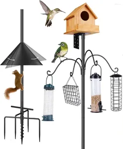 Other Bird Supplies House Pole For Garden Optimech Feeder Poles With Squirrel Proof Baffle 4 Shepherd Hooks Heavy Duty Stand 5-Prong