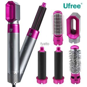 Hair Curlers Straighteners Cross mirror five in one hot air comb automatic curling rod straightening dual-purpose hair styling electric dryer H240415