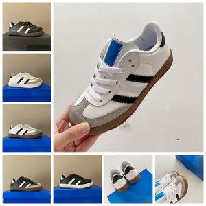 Buty dla dzieci swobodne sambas biegaczy dla chłopców dziewczęta Sneakers Vegans Big Kid Baby Shoe Todddlers Preshcool Runner Gum Treners Black White Girls Szie Sneakers 24-35