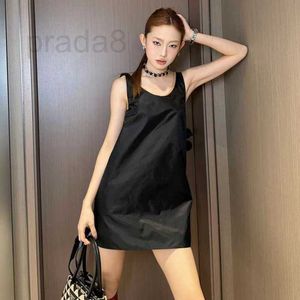 Designer Basic Casual Dresses 24 Spring/Summer New Product Fashionable and Sexy Open Back Triangle Leather Panel Versatile Tank Top Dress 8W5F