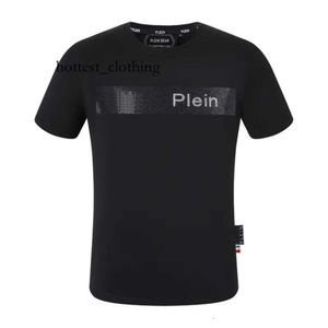 Philipe Plein T Shirt Erkek Tasarımcı Tshirts Marka Giyim Rhinestone Kafatası Erkekler Tişört Yuvarlak Boyun SS Kristalli Hip Hop Tshirt Üst Tees230 405