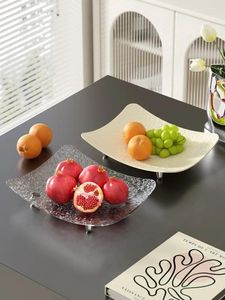 Plates Luxury Fruit Plate Plastic Snack Tray Bowl Display Stand Countertop Vegetables Bread Basket Storage For Home Decor