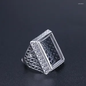 Küme Yüzükleri 15 20mm 925 STERLING Gümüş Yarı Montaj Basatları Boşluklar Temel Boş Pad Vintage Halka Ayar Seti Takı Hediyesi DIY A2558