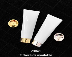 Empty 200g White Squeeze Bottle Cosmetic Container 200ml Face Lotion Hand Cream Packaging Plastic Refillable Tube 14904215