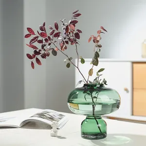 Vazolar şeffaf cam vazo ev dekorasyon kabak şekli tasarım oturma odası