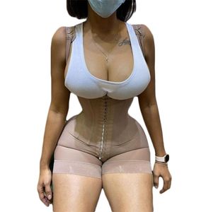 Fajas Women039s Shapewear Hook and Eye Closure Tummy Control Adjustable Crotch Open Bust Bodysuit Thigh Trimmer Corset K 2201121753199