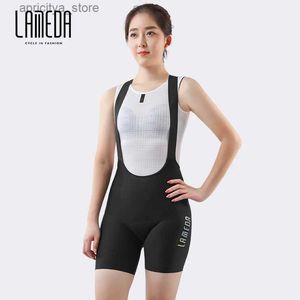 Cykeltröja sätter Lameda Bib Pants Shorts Women Cycling Seams Breatab Cycling Bibbs With Comfortab Pad Womens Cycling Shorts L48