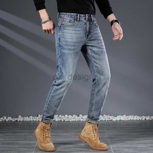 Mäns jeans designer herr jeans designer vår/sommar high end jeans mäns svart grå smal passar små fötter vår/hösten män mångsidiga byxor