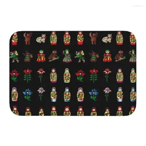 Carpets Russian Dolls Matryoshka Floor Door Bathroom Kitchen Mat Anti-Slip Babushka Flower Art Doormat Living Room Entrance Rug Carpet