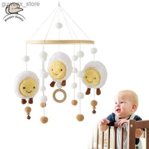 Mobile# Baby Rasseln Spielzeug 0-12 Monate Filz mit Holz Mobile Neugeborene Musikbox Häkelbg Bell Hanging Spielzeughalter Halterung Krippen Spielzeug Y240415y2404179i40