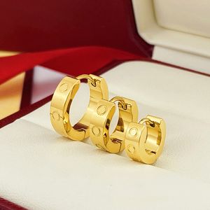 Skruvmejseldesigner Design Kvinnors rostfritt stål Hypoallergen Gold Love Earrings