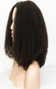 Spets full peruk mänsklig hår 4b 4c afro kinky lockiga peruker för svarta kvinnor brasilianska humain remy 130 14inch9963761